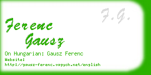 ferenc gausz business card